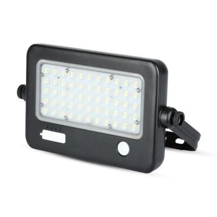 LED Stmievateľný solárny reflektor so senzorom LED/10W/3,7V 4000K IP65 + USB port