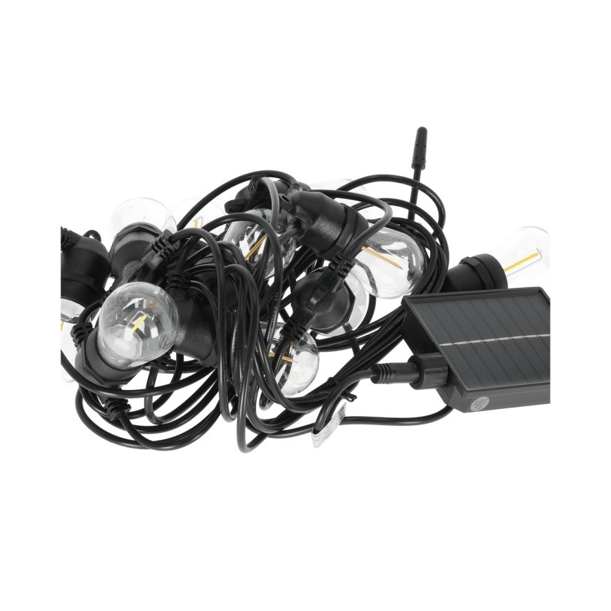 LED stmievateľný solárny dekoratívny svetelný reťazec STARLIGHT NEO 20xE27/3,7V 2700K IP54 1200 mAh 11,5m + diaľkové ovládanie