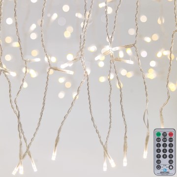 LED stmievateľný vonkajší záves CURTAIN 360xLED/8,4W/230V 2x2 m IP44 teplá biela + diaľkové ovládanie