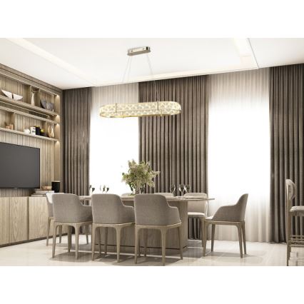 LED stmievateľný krištáľový luster na lanku ENRIQUE LED/50W//230V 3000-6000K + diaľkové ovládanie