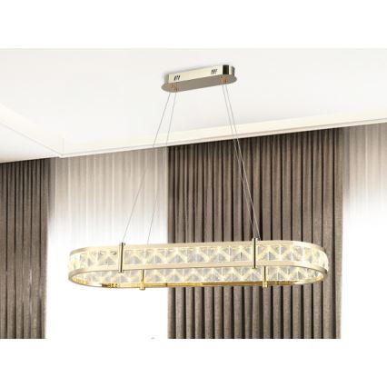 LED stmievateľný krištáľový luster na lanku ENRIQUE LED/50W//230V 3000-6000K + diaľkové ovládanie