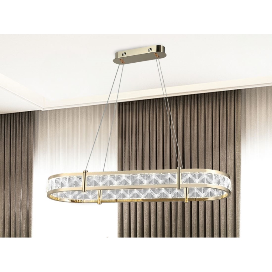 LED stmievateľný krištáľový luster na lanku ENRIQUE LED/50W//230V 3000-6000K + diaľkové ovládanie