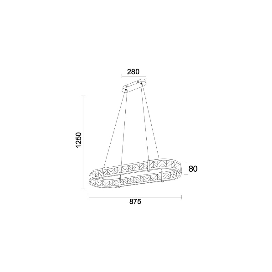 LED stmievateľný krištáľový luster na lanku ENRIQUE LED/50W//230V 3000-6000K + diaľkové ovládanie