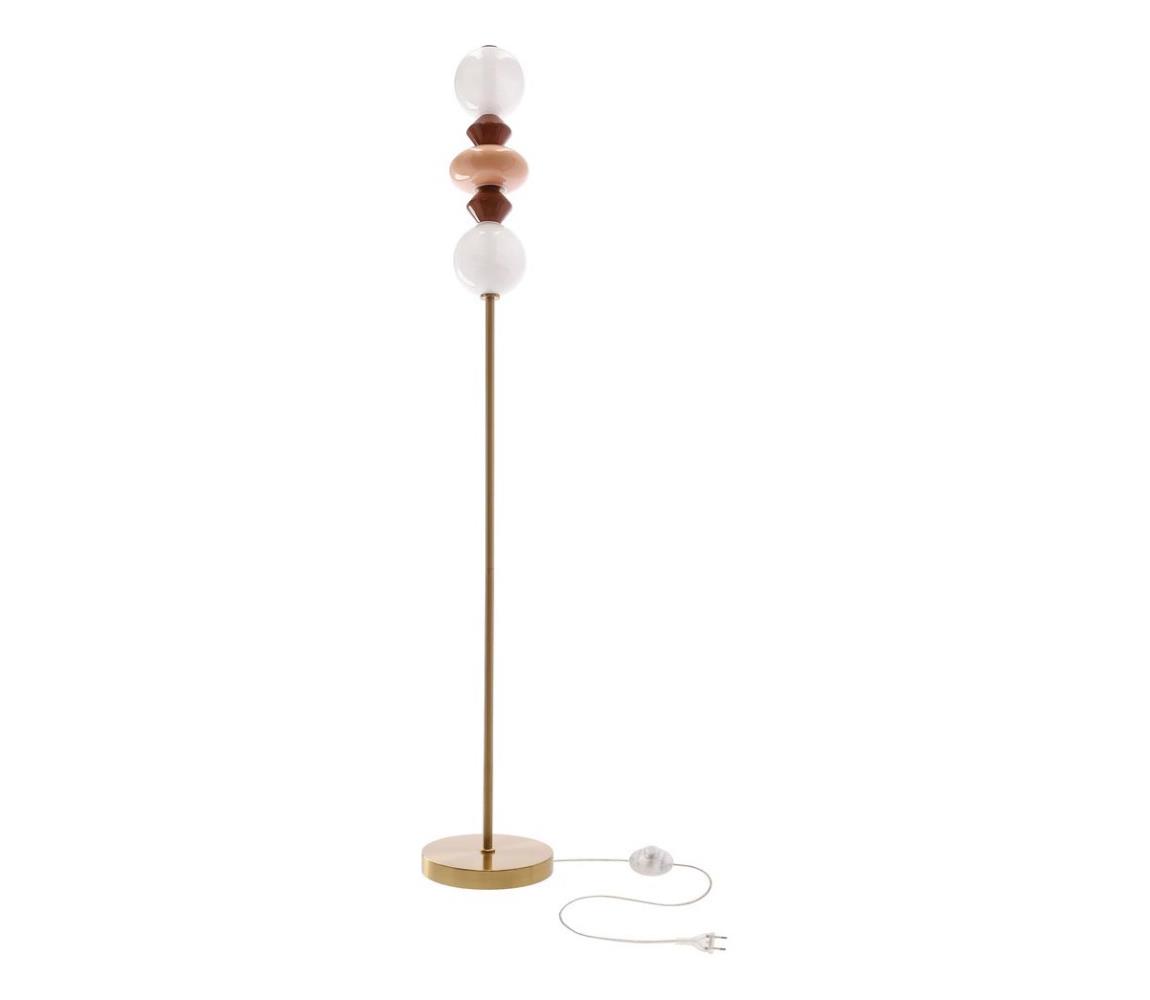 LED Stojacia lampa FLORES LED/15W/230V zlatá/oranžová/hnedá 52-50724