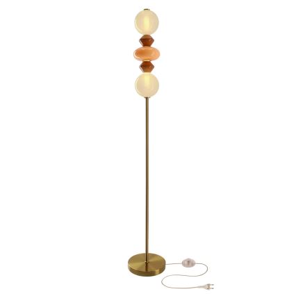 LED Stojacia lampa FLORES LED/15W/230V zlatá/oranžová/hnedá
