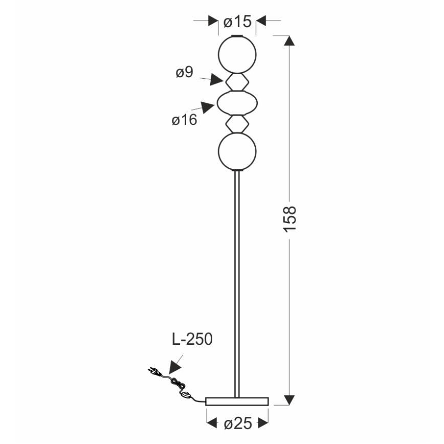 LED Stojacia lampa FLORES LED/15W/230V zlatá/oranžová/hnedá