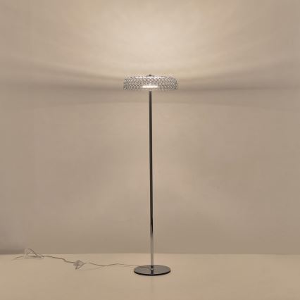 LED Stojacia lampa LED/10W/230V 3000K lesklý chróm
