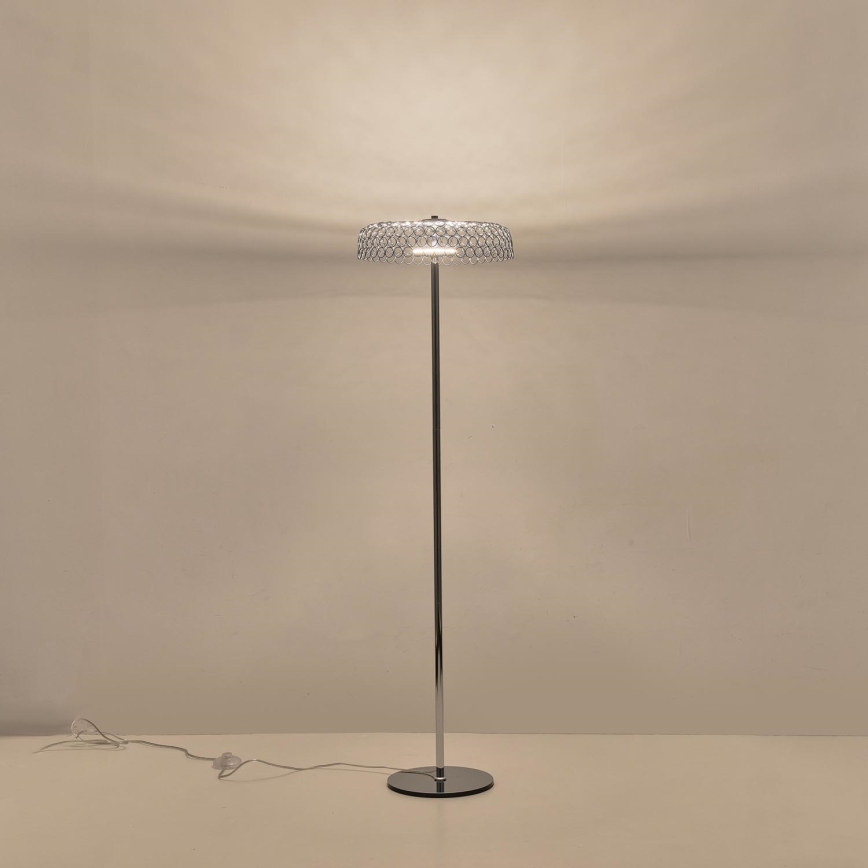 LED Stojacia lampa LED/10W/230V 3000K lesklý chróm