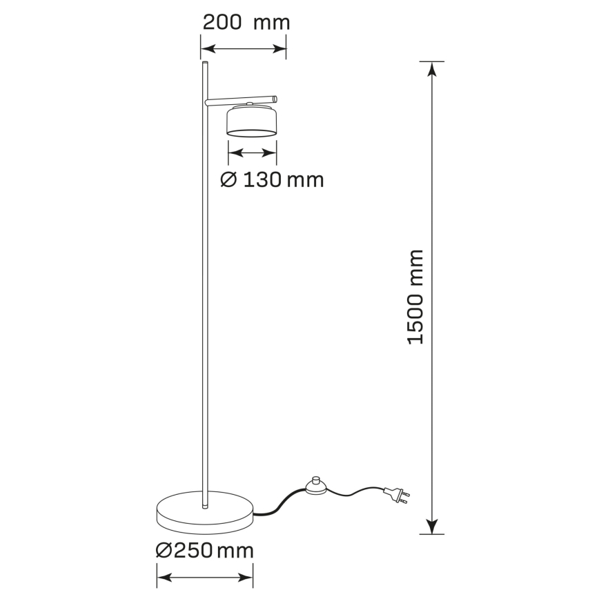 LED stojacia lampa OFELIA 1xGX53/6W/230V čierna/dymová