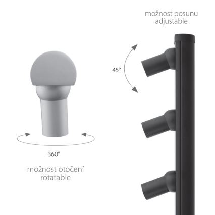Panlux P2/NBT - LED bodové svietidlo PICCO TRIO 1x3LED/5,4W/500mA