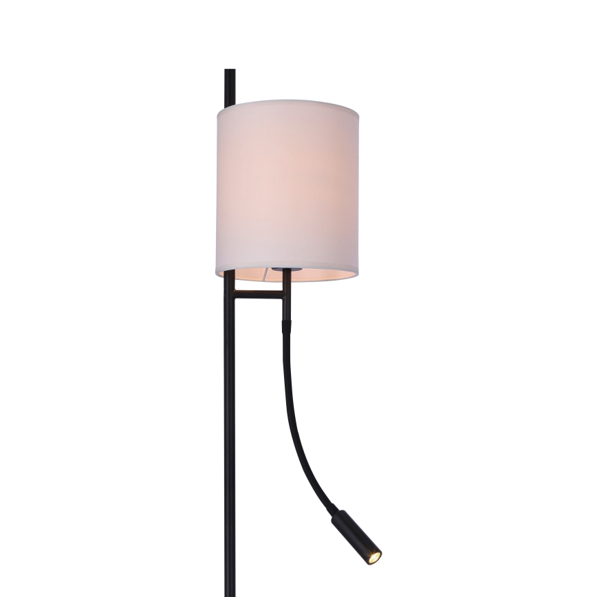 LED Stojacia lampa TOKYO 1xE27/40W/230V + LED/3W čierna/biela