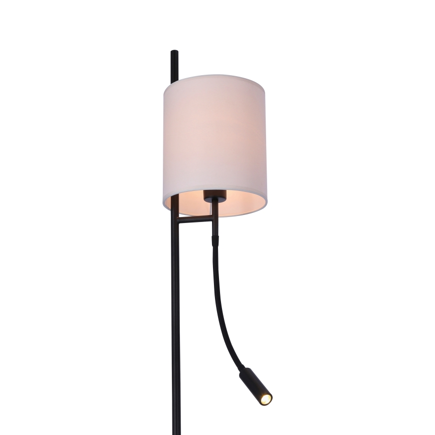 LED Stojacia lampa TOKYO 1xE27/40W/230V + LED/3W čierna/biela