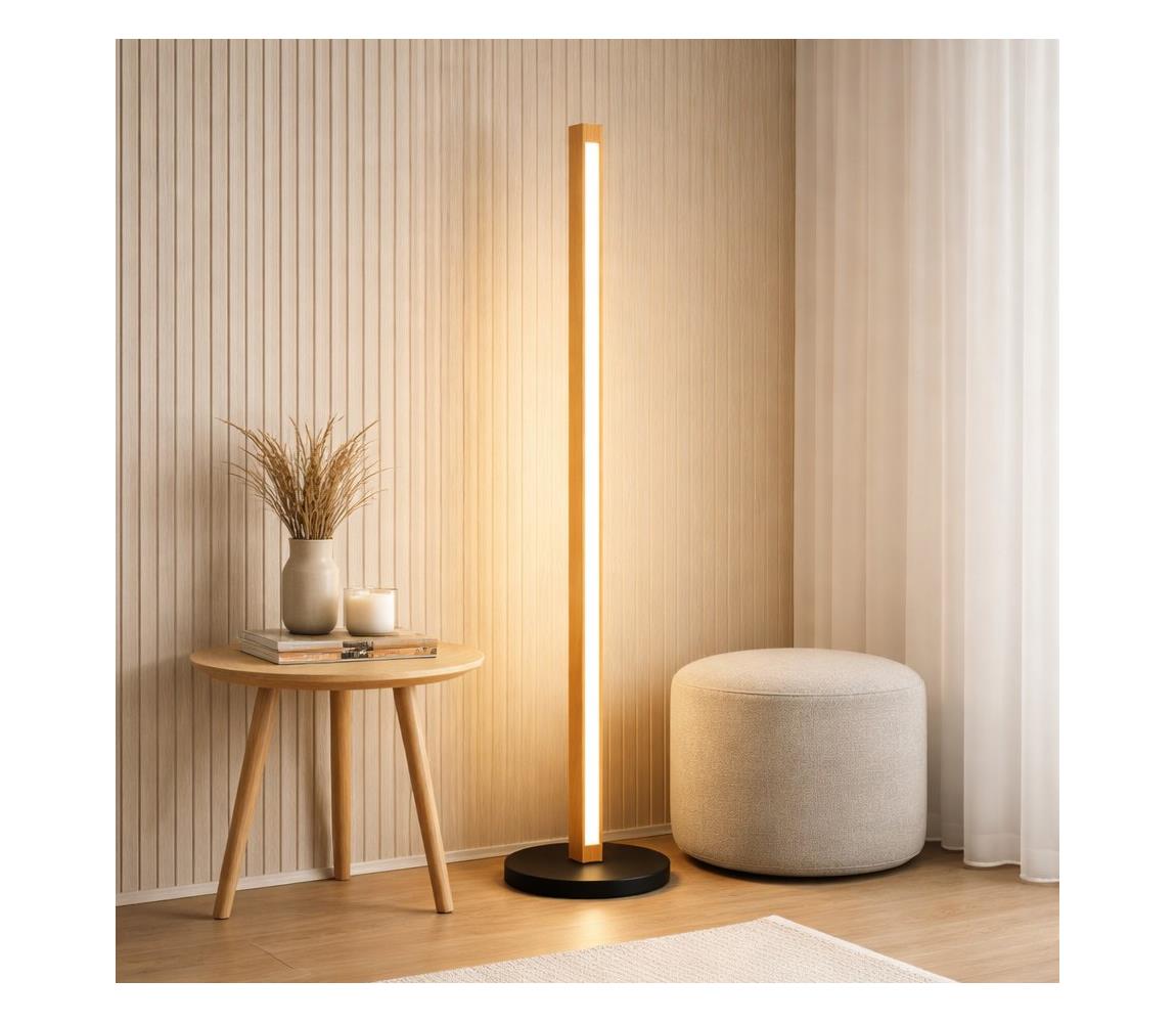 LED stojacia lampa VERDE LED/18W/230V 3000K dub/čierna LP-1.292/DĄB