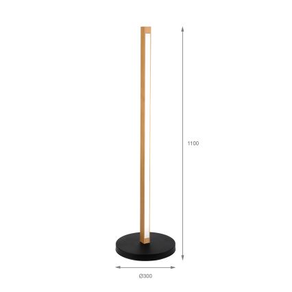 LED stojacia lampa VERDE LED/18W/230V 3000K dub/čierna