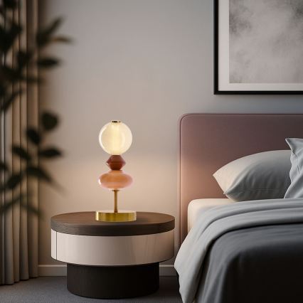 LED stolná lampa FLORES LED/10W/230V zlatá/oranžová/hnedá