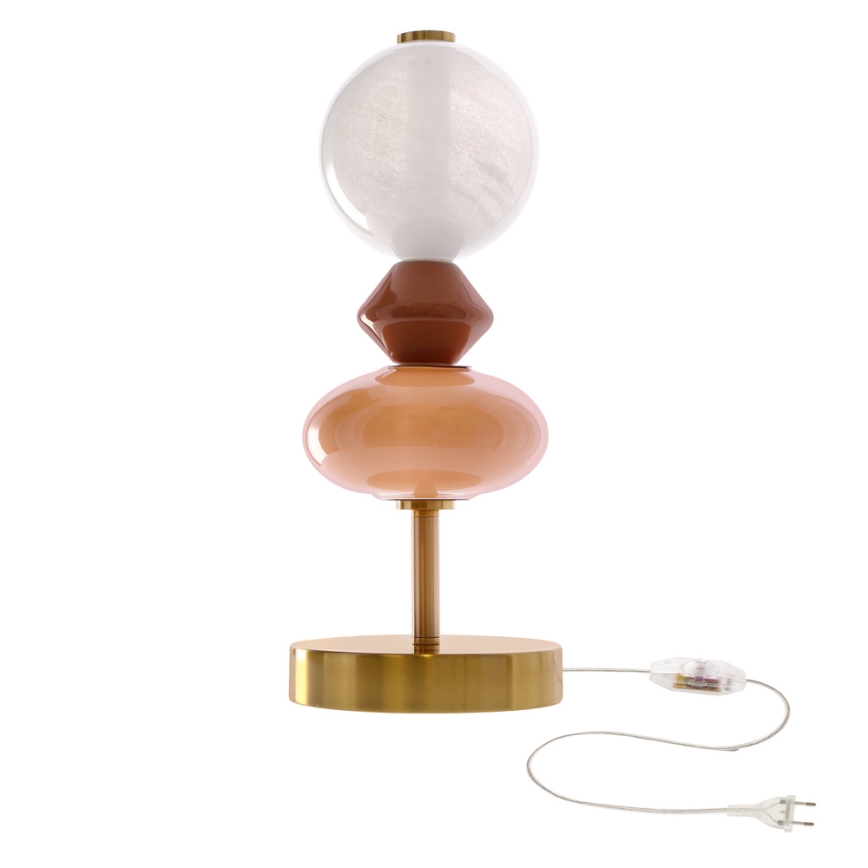 LED stolná lampa FLORES LED/10W/230V zlatá/oranžová/hnedá