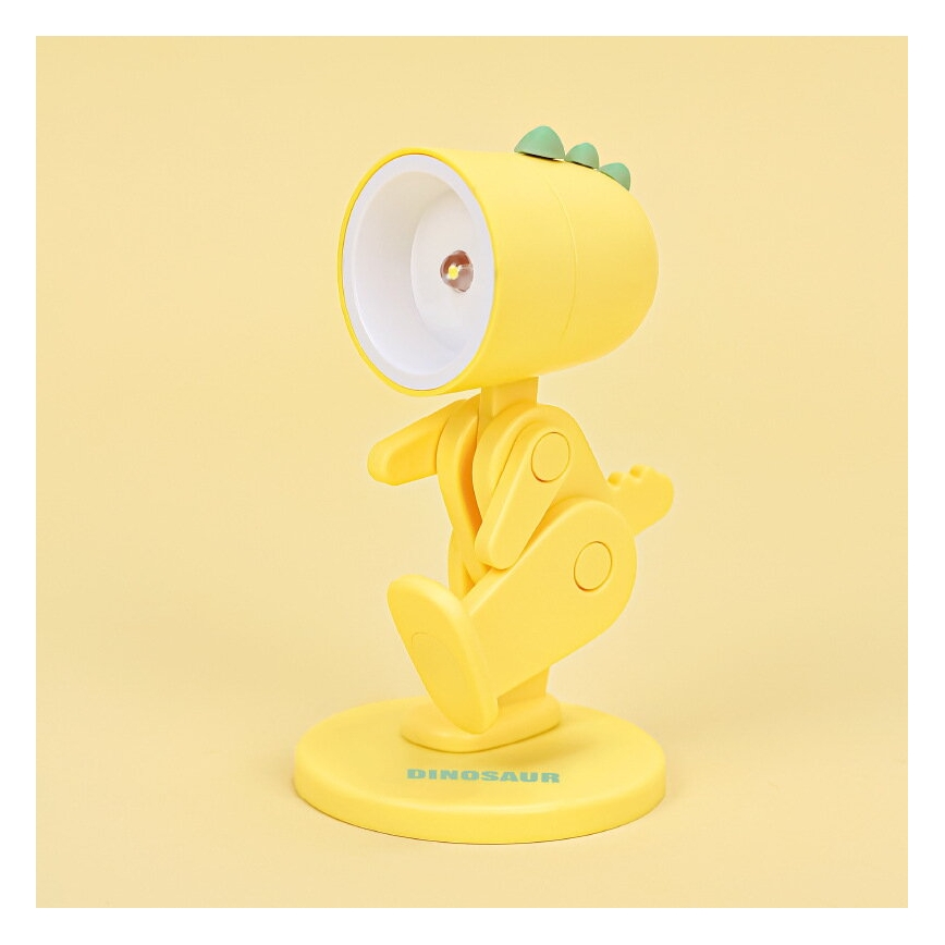 LED stolná lampa LED/0,06W/3xLR41 dinosaurus žltá