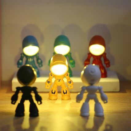 LED Stolná lampa LED/0,06W/3xLR41 robot modrá