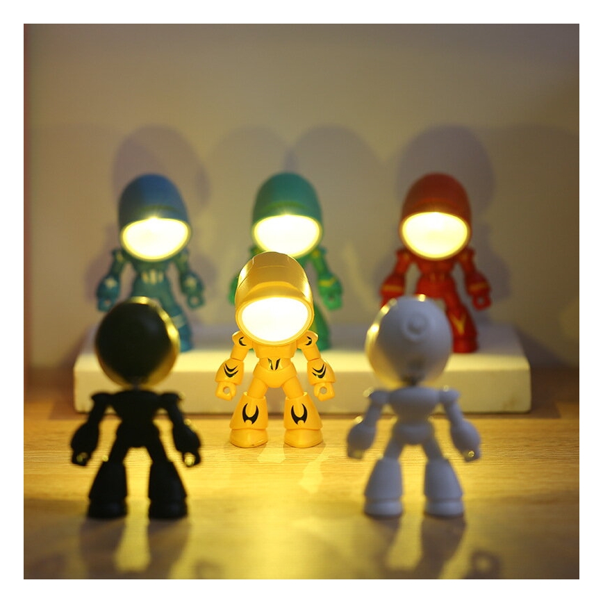 LED Stolná lampa LED/0,06W/3xLR41 robot modrá