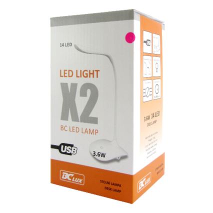 LED Stolná lampa LED/3,6W/4xAAA/USB čierna