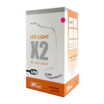 LED Stolná lampa LED/3,6W/4xAAA/USB žltá