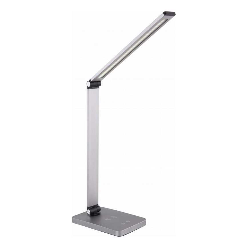 LED Stolná lampa s bezdrôtovou nabíjačkou LED/10W/230V 3000/4000/4500/5000/6000K matný chróm