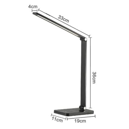 LED Stolná lampa s bezdrôtovou nabíjačkou LED/10W/230V 3000/4000/4500/5000/6000K matný chróm