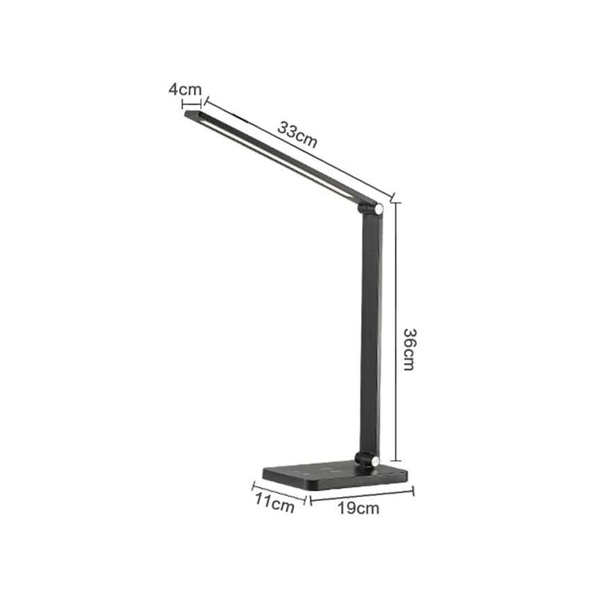 LED Stolná lampa s bezdrôtovou nabíjačkou LED/10W/230V 3000/4000/4500/5000/6000K matný chróm