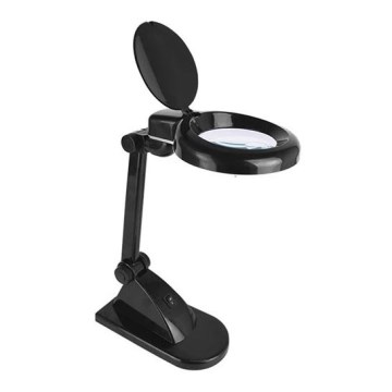 LED stolná lampa s lupou LED/6W/230V 6500K čierna