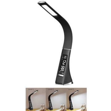 LED Stolná lampa stmievateľná s displejom LED/6,5W/5V čierna LED Stolná lampa stmievateľná s displejom LED/6,5W/5V čierna