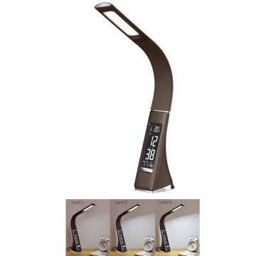 LED Stolná lampa stmievateľná s displejom LED/7W/230V hnedá LED Stolná lampa stmievateľná s displejom LED/7W/230V hnedá
