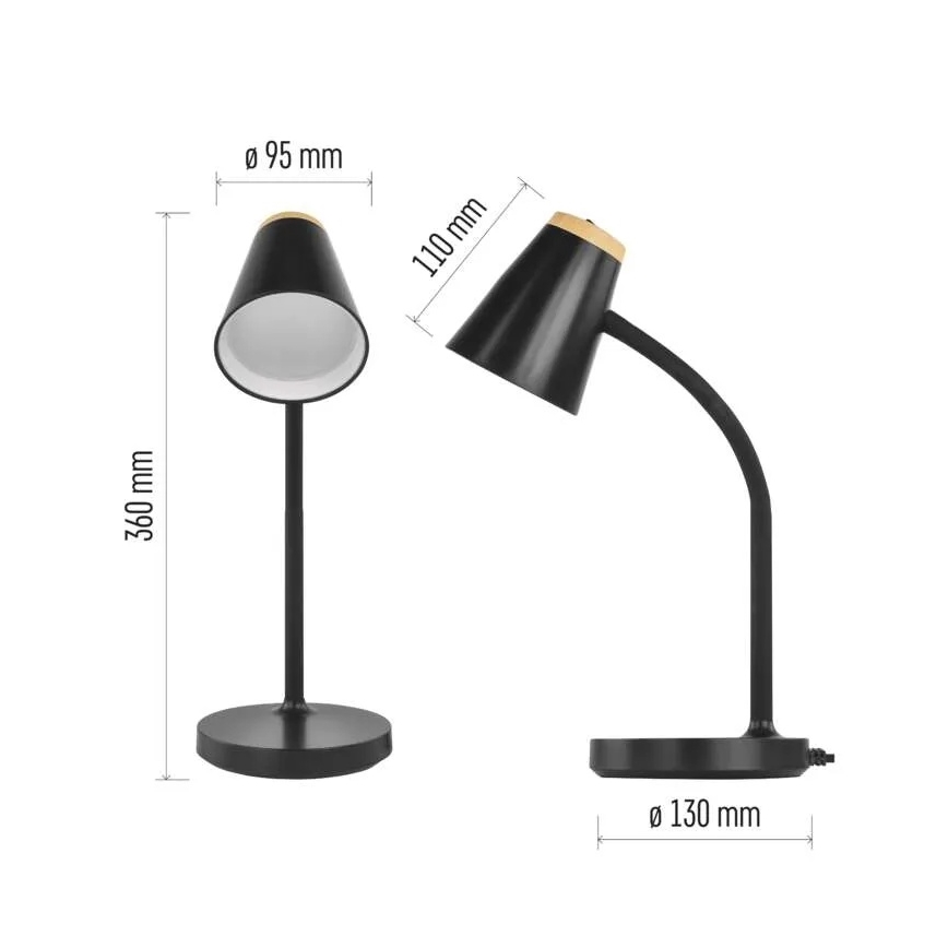 LED stolná lampa TARA LED/4,5W/230V 4000K čierna