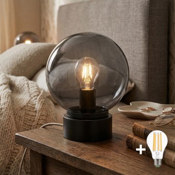 LED stolová lampa JIMMY 1xE27/60W/230V antracit/dymová čierna