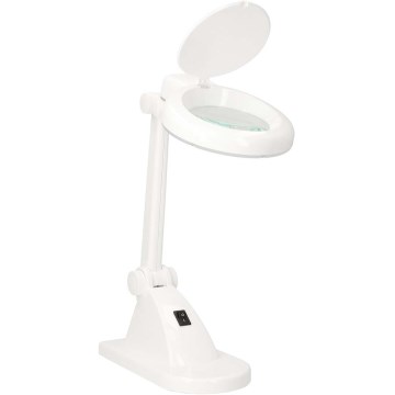 LED stolová lampa s lupou LED/6W/230V biela
