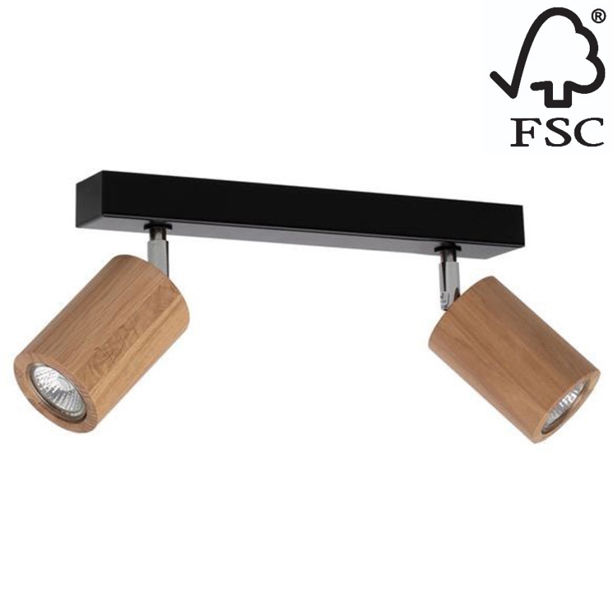 LED Stropné bodové svietidlo MATTI 2xGU10/5W/230V dub – FSC certifikované