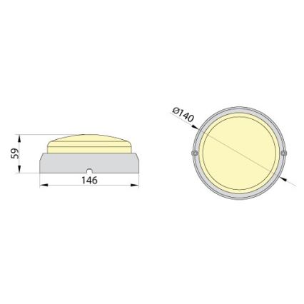 LED Stropné priemyselné svietidlo FIDO LED/12W/230V IP65