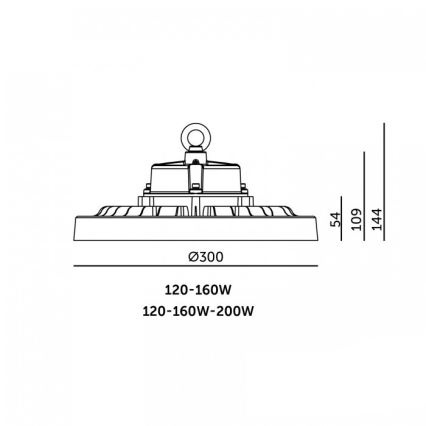 LED Stropné priemyselné svietidlo RIO PRO HIGHBAY LED/120/160W/230V 4000/5000/6000K IP66