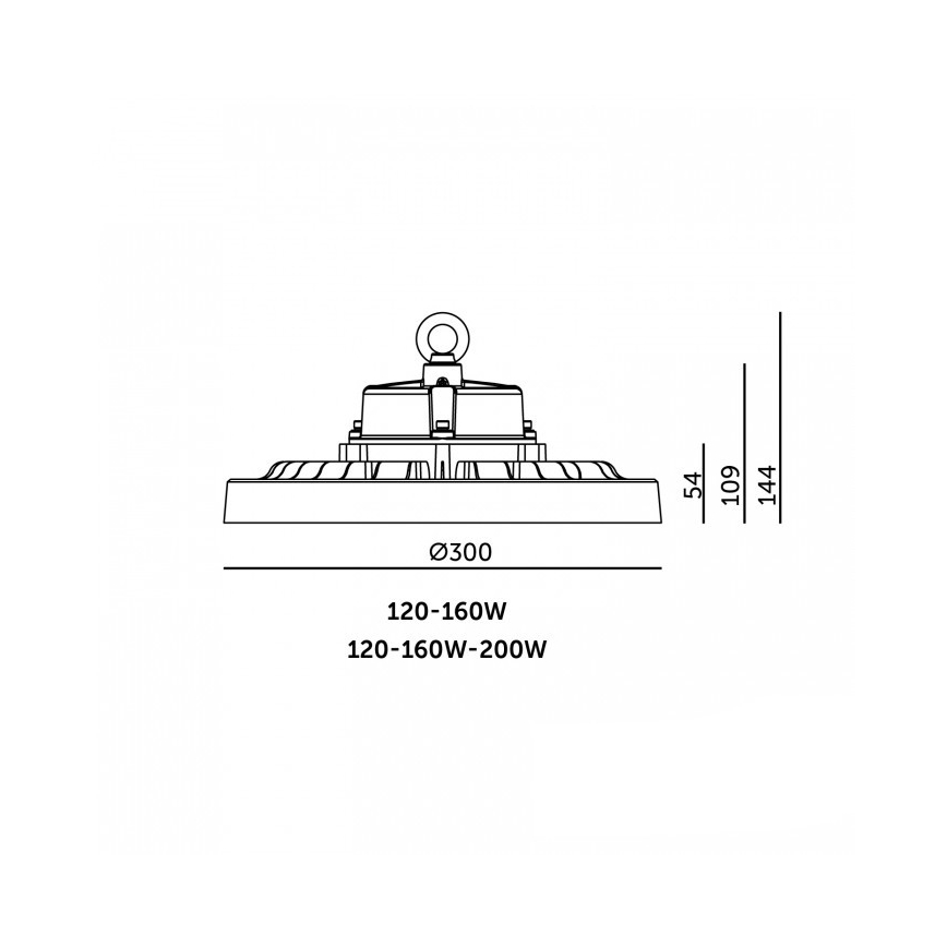 LED Stropné priemyselné svietidlo RIO PRO HIGHBAY LED/120/160W/230V 4000/5000/6000K IP66