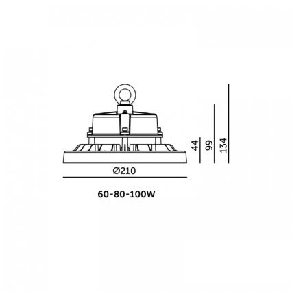 LED priemyselné stropné svietidlo RIO PRO HIGHBAY LED/60/80/100W/230V 4000/5000/6000K IP66
