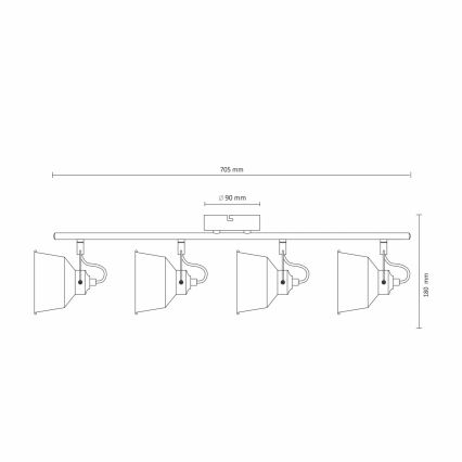 LED Stropné prisadené svietidlo 4xE14/8W/230V