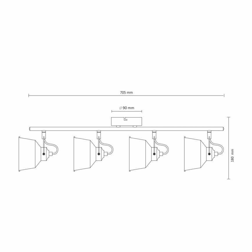 LED Stropné prisadené svietidlo 4xE14/8W/230V