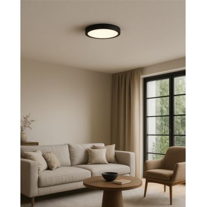 LED stropné svietidlo, 18 W, 230 V, 3000/4000/6500 K, priemer 23 cm, čierne