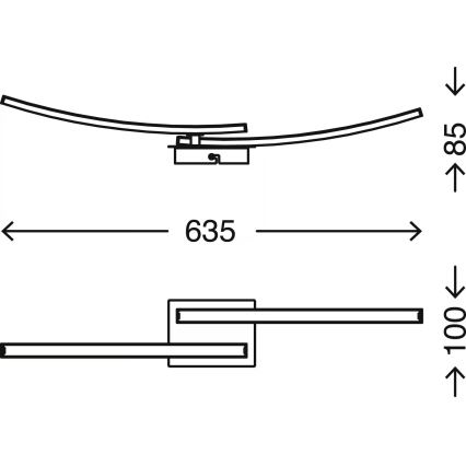 LED Stropné svietidlo 2xLED/6W/230V 3000K matný chróm