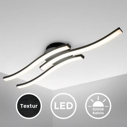 LED stropné svietidlo 3xLED/6W/230V 2700K čierne