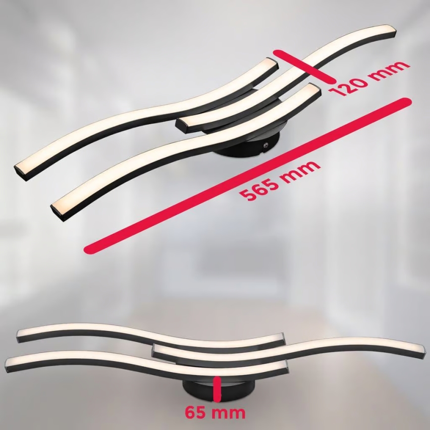 LED stropné svietidlo 3xLED/6W/230V 2700K čierne