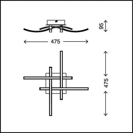 LED stropné svietidlo 4xLED/2,6W/230V 3000K matný chróm