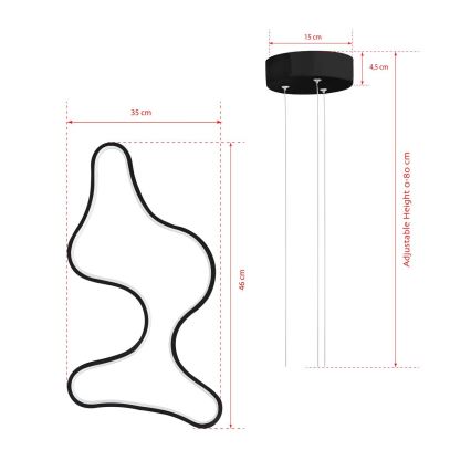 LED Stropné svietidlo ARTISAN LED/36W/230V 4000K Čierna