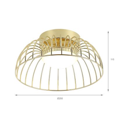 LED stropné svietidlo BETSY LED/12W/230V pr. 25 cm zlaté