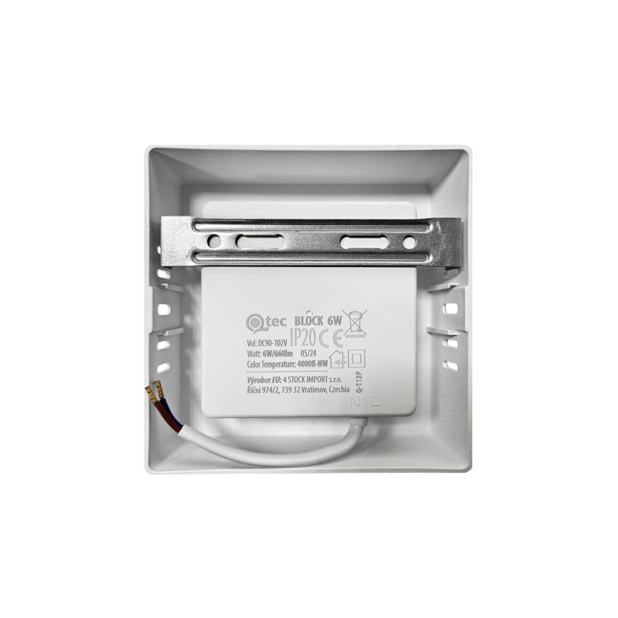 LED Stropné svietidlo BLOCK LED/6W/230V 4000K 12x12 cm biela