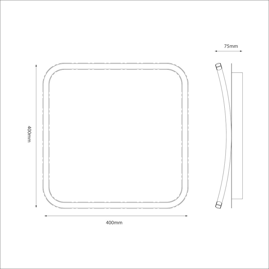 LED stropné svietidlo CALI LED/30W/230V 40x40 cm čierna